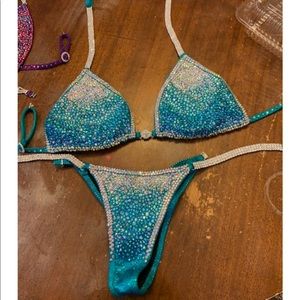 TEAL CRYSTAL COMPETITION BIKINI
